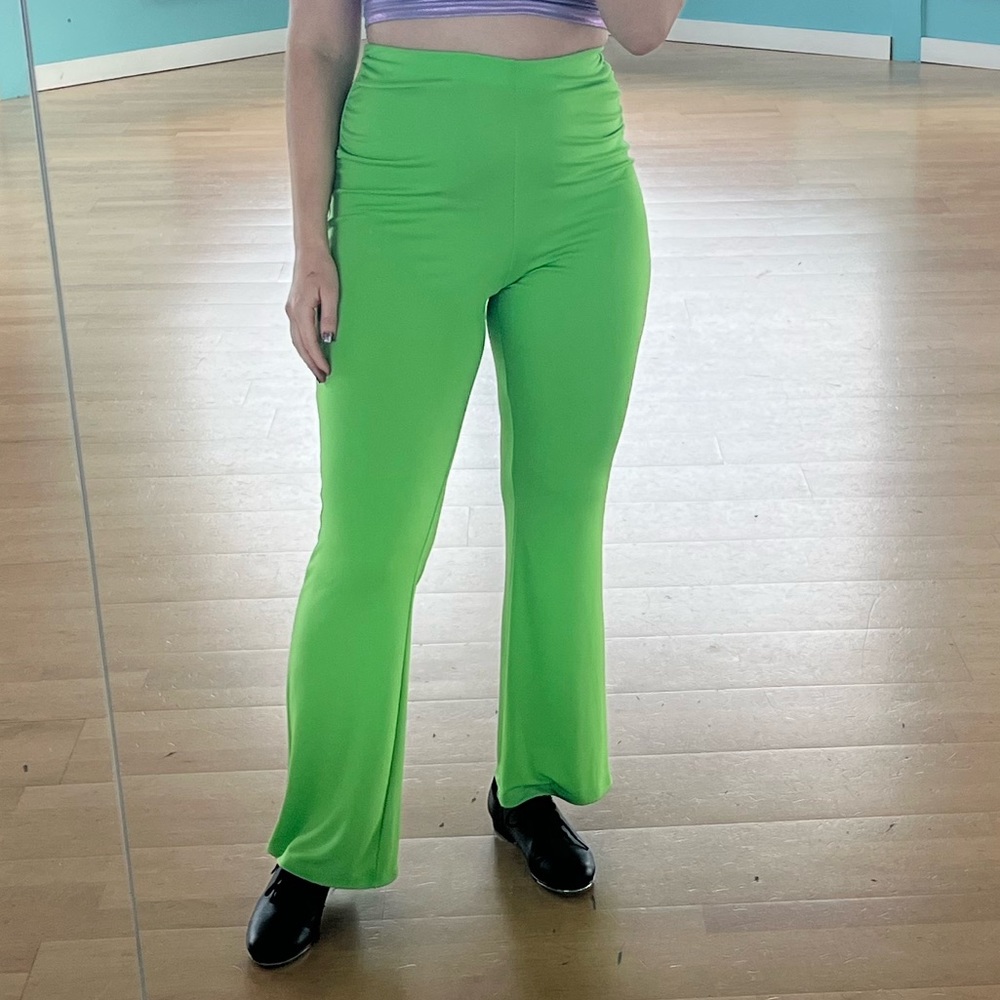 Bright Green Flared Pants